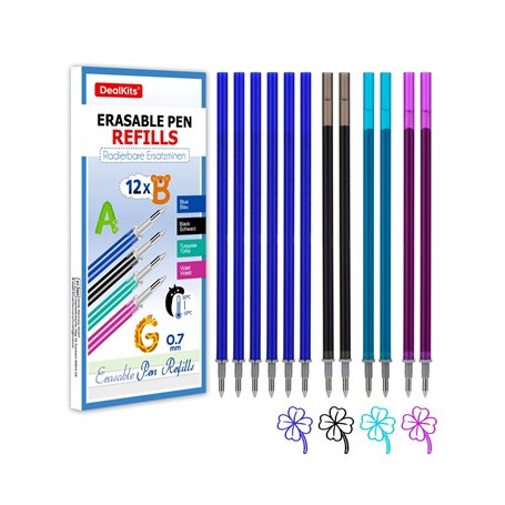 DealKits 12x Mines de Rechange Effaçables Compatibles avec Legami [6 Bleu