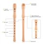 Flûte à bec baroque à 8 trous, enregistreur soprano en do fabriqué en bois d'érable avec étui de rangement, tableau des doigts e