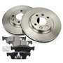 Frankberg Lot de 2 disques de frein + 4 plaquettes de frein essieu avant avec lubrifiant de frein, compatibles avec Logan II - 2