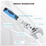 YWHWXB Clé à cliquet réglable Flexhead Ratcheting - 25,4 cm à 30,5 cm - Outil de clé à cliquet rétractable tête rotative à 180° 