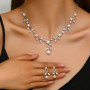 KBRPEY Parure Bijoux Femme Mariage Collier Et Boucles d'Oreilles à La Mode Avec Pendentif en Strass pour Le Cadeau de Fête des M