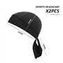 Lot de 2 Bandanas Noirs - Pour Homme et Femme - Bonnet de Motard - Absorbant la Transpiration - Costume de Guy Sauvage - Convien