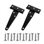 Lot de 2 charnières en forme de T noires avec vis de réglage