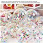 Lot de 15 Ballons à Confettis Colorés - Ruban de 10 m, Latex, Multicolores à Paillettes - Décorations et Accessoires de Fête