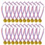 Lot de 20 médailles d'or pour enfants - Médailles en ruban tricolore - Médailles gagnantes - Convient pour diverses activités de