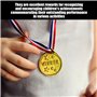 Lot de 20 médailles d'or pour enfants - Médailles en ruban tricolore - Médailles gagnantes - Convient pour diverses activités de