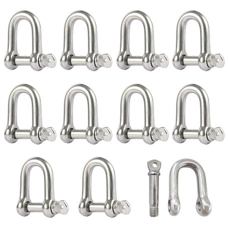 10 Pièces Manille M6 Manille Inox 304 Manille D'ancre Manille D'anneau de D de Chaîne Manille Boucle Manille Droite Manille de L