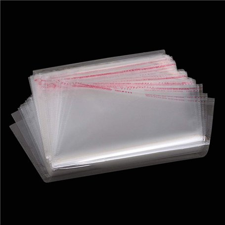 MZMing [50 Pièces A4 Sachet en Poly Cellophane Transparent Sac Scellé Auto-Adhésif Poche en Plastique épaississante OPP pour Emb