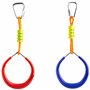Accessoires de la Gamme Cateam Ninja - Anneaux de Gymnastique Multicolores Lot de 2 avec mousquetons - Anneaux de Barre de Singe