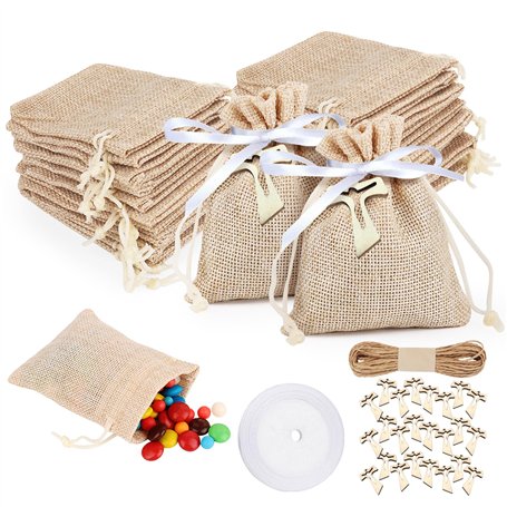 UKOFEW Sac Cadeau Réutilisable en Jute