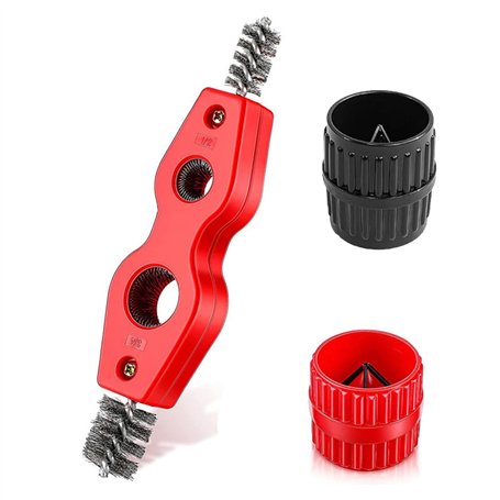 VIVIIHOO Lot de 3 outils d'ébavurage pour tuyaux en cuivre - Ébavureur et nettoyant pour tuyaux en PVC et en acier - Pour l'inté
