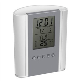 Multi-Fonctionnelle Horloge Porte-Crayon Numérique Alarme Horloge Température Affichage Porte-Stylo Papeterie Organisateur De Bu