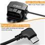 Hoembpn 3.5m Câble D'alimentation OBD pour Caméra Embarquée Type C OBD2,12V-36V Adaptateur de Kit Câblage Dashcam 90° USB C Conn