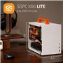 SGPC K66 Lite Boîtier compact ITX – Design élégant en acier de 1 mm-1,5 mm avec panneau latéral en verre trempé de 3 mm. Compati