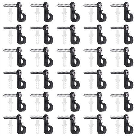 SYEYCW 30 Pièces Noir Crochets à Visser