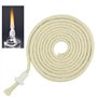 VCRANONR Meche Lampe à Huile en Coton 0.7 * 200 cm Mèche Lampe à Pétrole Inflammable Lanterne Mèches Découpable avec Bouchon à T