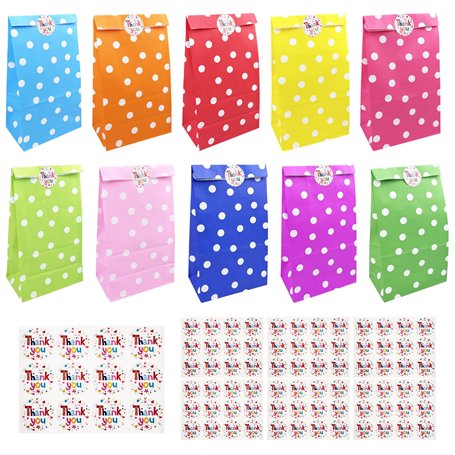 Brevanza 50 pièces pochette cadeau anniversaire enfant avec 84 autocollants