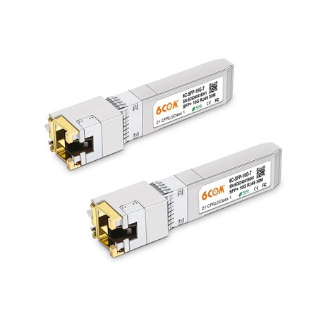 6COMGIGA Lot de 2 modules en cuivre 10G SFP+ RJ45