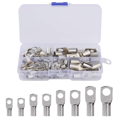 Tunejoy Trou de Boulon en Cuivre étamé Cosses Électrique Anneau à Sertir Bornes de Connecteur SC pour Marine Automotive 60 Pièce