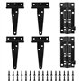 Lot de 4 charnières de porte en T robustes en forme de T avec 2 poignées de porte et vis assorties