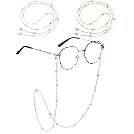 Chaîne Lunettes Femme 2 Pièces Cordon Lunettes de Soleil Réglable Antidérapante Sangle Attache Ficelle Accroche pour Décoratif A