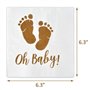 Kreatwow Paquet de 50 Serviettes en Papier Baby Shower Baptême Bébé Pieds - 33 x 33 cm Dépliée