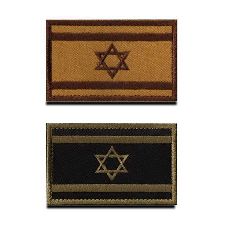 2 Pièces Drapeau du Israélien Israéliens Patch Tactique Militaire Emblème Applique Fermeture Crochet et Boucle pour Chapeau Sac