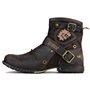 COWSDELLA Bottes pour Hommes en Cuir de Mollets avec semelle en caoutchouc Bottes de Motard avec Fermeture éclair Classiques Bot