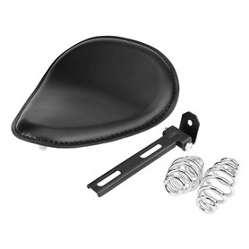 EBTOOLS Siège de moto en cuir noir