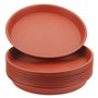 LEXININ Lot de 12 soucoupes en plastique pour pot de fleurs - 27 cm - Pour intérieur et extérieur - Rouge