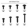 340 Pcs Vis Autoforeuse Noir Traverse 8 Tailles Différentes avec Boîte D'Assortiment Vis Autoforeuse Métal Noir pour Meubles Voi