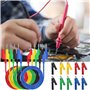 APOMOONS 5 Pièces Jeu de Cordon Testeur Multimètre, Cordon Multimetre Banane Double Bout 4mm avec 10 Pinces Crocodiles, Cable Mu
