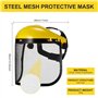 YUNYODA Visière de Visage, Tondeuse d'herbe de Jardin Casque de Protection Faciale Chapeau de Protection de Sécurité Protection 