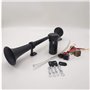 YIYIDA Klaxon de voiture air horn 150dB Président haut-parleur 450mm Corne de l'air chrome zinc noir simple trompette avec compr