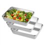 YZROHYI Lot de 3 Plat Inox Rectangulaire 25.8 X 20 X 5 cm