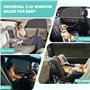 2 Pièces Accessoire Voiture, Pare Soleil Voiture Bébé, Pare Soleil Voiture avec Poches de Stockage, UV Protection Anti Moustiqua