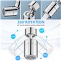 HATANSE Aérateur de Robinet 360° Pivotant Embout Robinet Cuisine, Mousseur Robinet Économie D'eau avec 2 Modes de Pulvérisation 