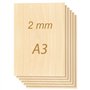 ToCome Lot de 30 plaques de contreplaqué A3 de tilleul