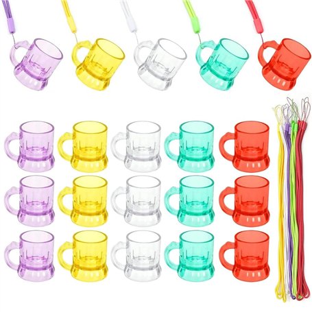 VIVIIHOO 20 Verres à Liqueur en Plastique avec poignée et chaînes