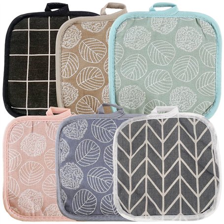 Bangbobi Lot de 6 maniques en Coton - carrées