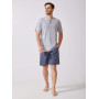DAVID ARCHY Pyjama pour Hommes 100% Coton vêtements de Nuit Deux pièces Chemise à Manches Courtes et Pantalon avec Poches à Patt