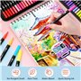 PITMT Feutres Coloriage Adulte, 100 Couleurs Aquamarker Feutre Set, Double Pointe Stylo Feutre Aquarelle Pour Adulte Enfant Débu