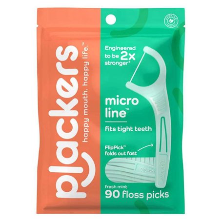 Plackers Lot de 3 flossers dentaires Micro menthe 90 pièces