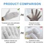 Lot de 72 gants blancs en coton : gants en coton blanc de soin, gants de protection en coton, confortables et respirants pour le
