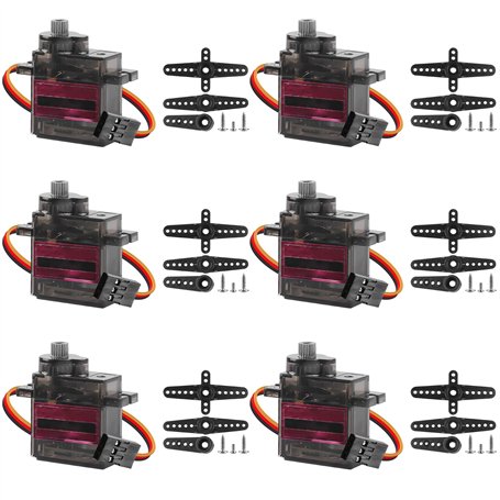 6pcs Servo Moteur Engrenage Métal : Servo MG90S Micro Servo Moteur Compatible avec Arduino