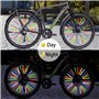 Lot de 72 Rayons de vélo colorés, réflecteurs de Rayons réfléchissants à 360 °, faciles à Installer et réutilisables, Accessoire