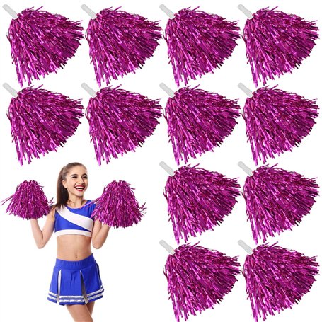 Leikurvo Lot de 12 pompons de pom-pom girl - Pour événements sportifs