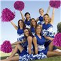 Leikurvo Lot de 12 pompons de pom-pom girl - Pour événements sportifs, jeux de balle, danses, fêtes de carnaval (rose rouge)