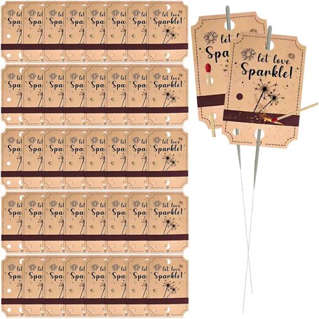 Lot de 100 étiquettes pour bougies magiques en papier kraft - Étiquettes de mariage pour bougies magiques - Pochettes métallique