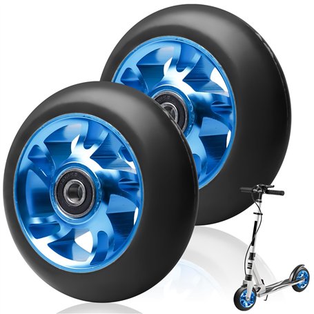 Stunt - Lot de 2 roues de rechange pour trottinette - 100 mm - Avec roulement ABEC-11 - Noyau à rayons en aluminium - Compatible
